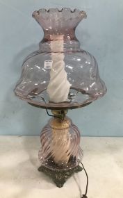 Vintage Pink Swirl Globe Table Lamp