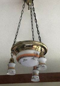 Vintage Brass Globe Light Fixture