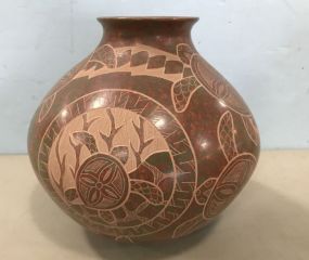 Mata Ortiz Hand Made Sea Turtle  Pot