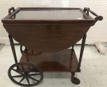 Burl Mahogany Serving Tea Cart