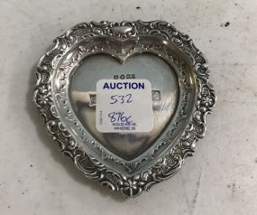 Small English Sterling Heart Nut Dish