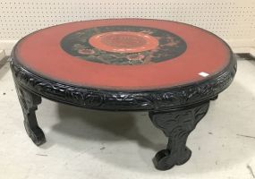 Oriental Red and Black Lacquer Tea Table
