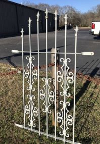 Vintage Painted Iron Fence Section