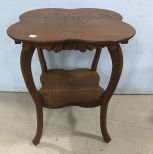 Vintage Oak Parlor Lamp Table