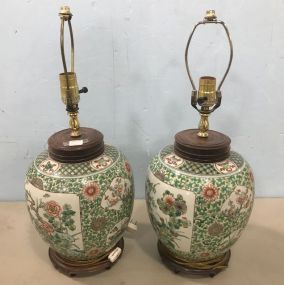 Pair of Oriental Style Vase Lamps