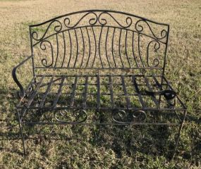 Wrought Iron Outdoor Bench
