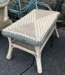 Multi Color Woven Wicker Side Table