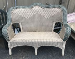 Wicker Woven Multi Color Settee