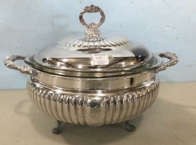 Sheridan's Chippendale Electric Serving Tray Silver Plate