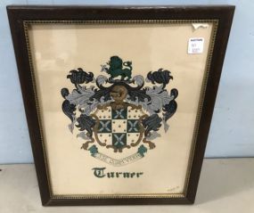 Pen and Painted Turner Family Crest