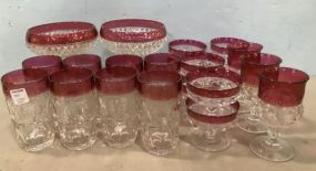 Set of Ruby Flash Glassware