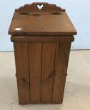 1980's Wood Lift Top Waste Basket