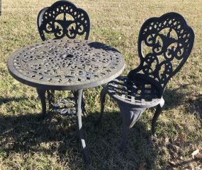 Ornate Metal Chairs and Table