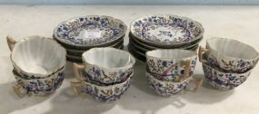 Japanese Hand Painted Demi Tasse Cups and Saucers