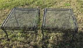 Pair of Wrought Iron Chair Ottomans