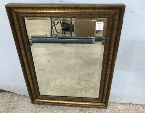 Small Gold Framed Beveled Mirror