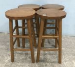 Four Modern Oak Bar Stool