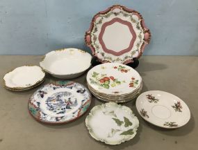Hand Painted Porcelain Plates and Bowl