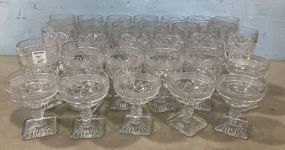 Pressed Glass Water Goblets and Sherbets