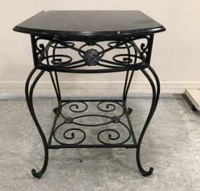 Modern Marble Top Accent Side Table