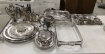 Large Group of Silver Plate Serving Pieces