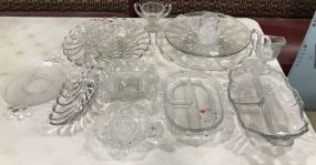 Group of Clear Glass Serving Pieces