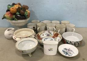 Collection Porcelain Cups and Bowls