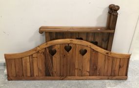 1980's Wood Heart Day Bed