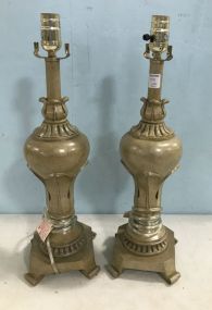 Pair of Resin Urn Style Lamps