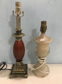 Modern Candle Stick Lamp and Glass Urn Style Lamp
