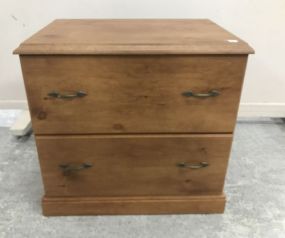 Modern Wood Two Drawer File Cabinet