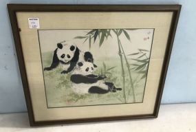 Oriental Panda Block Print