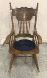 Pressed Back Style Oak Rocker