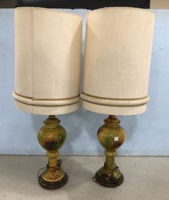 Two Modern Colorful Urn Lamps