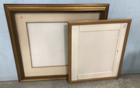 Two Modern Gold Gilt Frame and Wood Frame