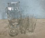 Etched Glass Water Set