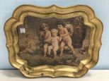 Italian Gold Gilt Cupid Tray