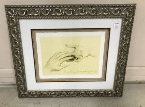 Framed Hand Print by D.Wells