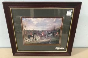 English Hunt Scene Print Framed