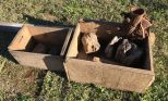 Two Corn Shucker Box and Collection of Petrified Wood