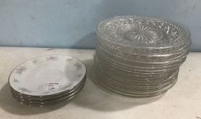 China Garden Prestige Saucers and Pressed Glass Plates
