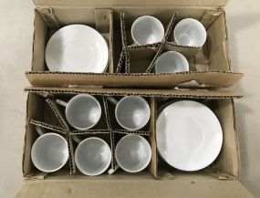 White Demi Tasse Cups and Saucers