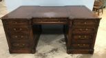 Antique Reproduction Double Pedestal Partners Desk