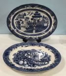 Currier and Ives Platter and Blue Willow Platter