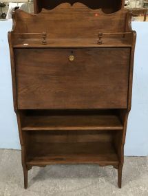 Antique Drop Front Oak Secretary Desk