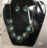 Faux Turquoise Necklace and Earrings