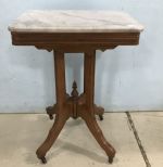 Eastlake Square Marble Top Lamp Table