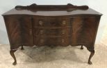 Burl Mahogany Queen Anne Style Buffet