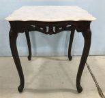 Square Art Nouveau Style Marble Top Lamp Table