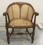 Vintage Mahogany Cane Hall Chair